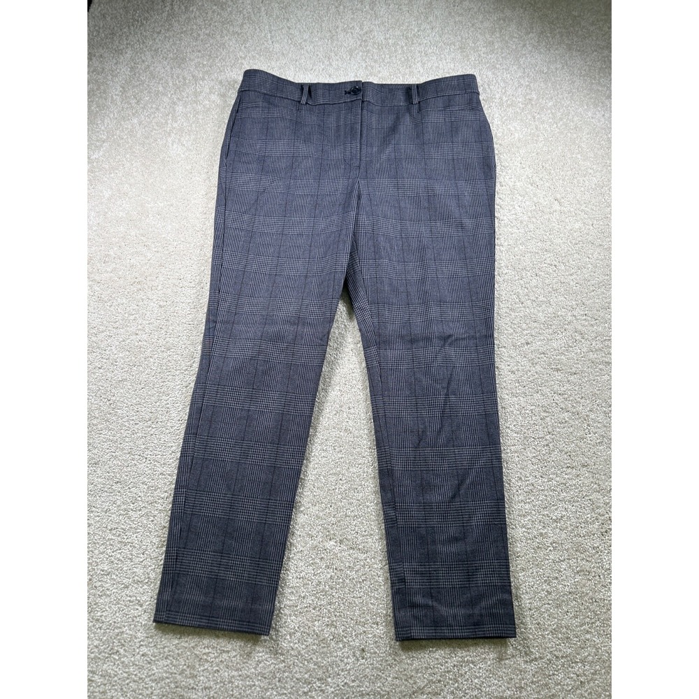Loft‎ Womens Size 14 Skinny Gray Checkered Dress Pans Corporate Career